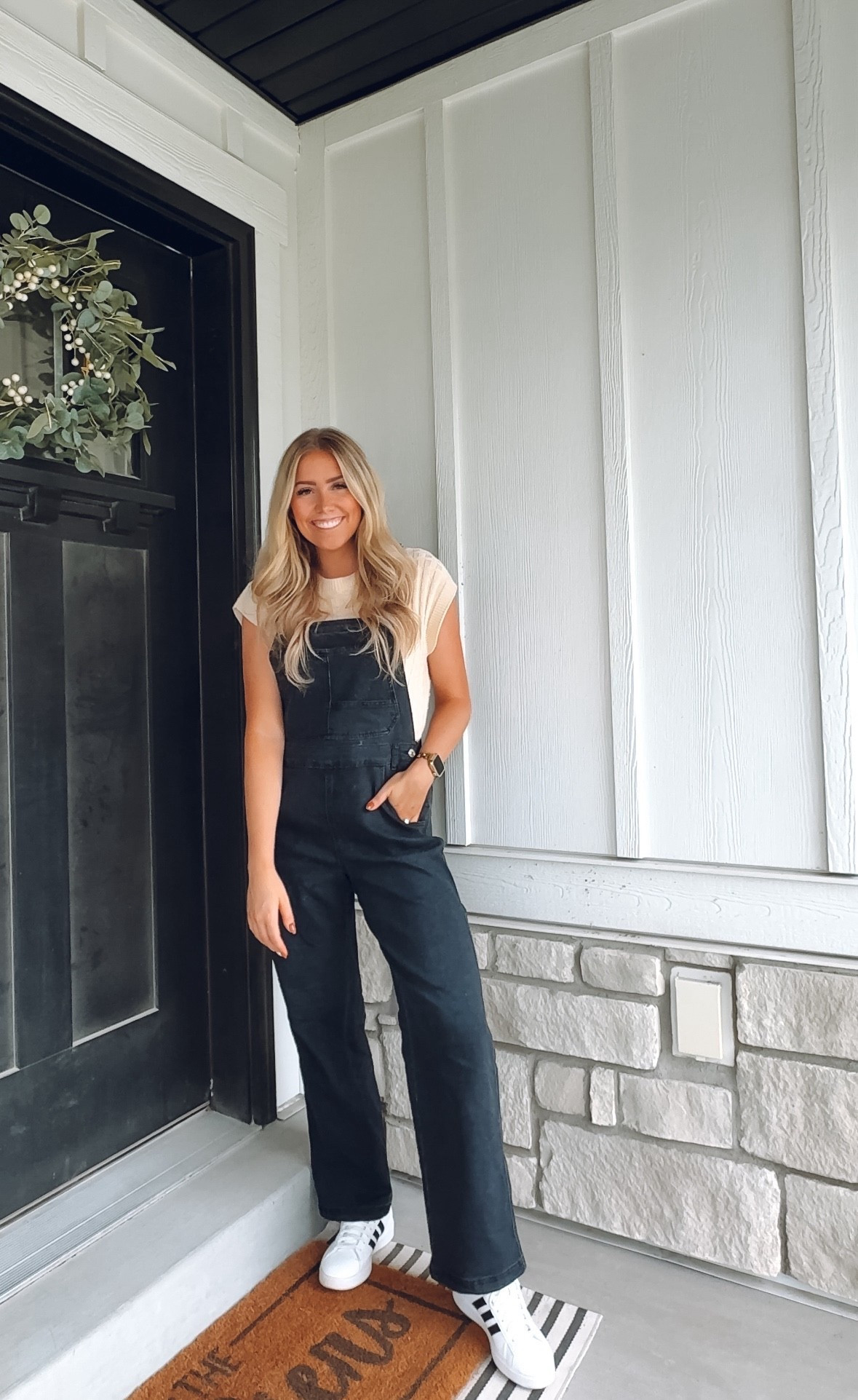 fall teacher outfit! 
black overalls: true to size
Adidas sneakers: size up half 

| teacher outfit | fall outfit | women’s overalls | amazon fashion 

#LTKSeasonal #LTKWorkwear #LTKFindsUnder100