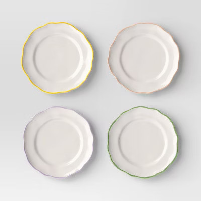 7" 4pk Stoneware Appetizer Plate Set - Threshold™ | Target
