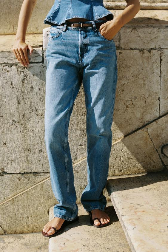JEANS Z1975 90'S STRAIGHT HIGH-WAIST BELTED | Zara UK