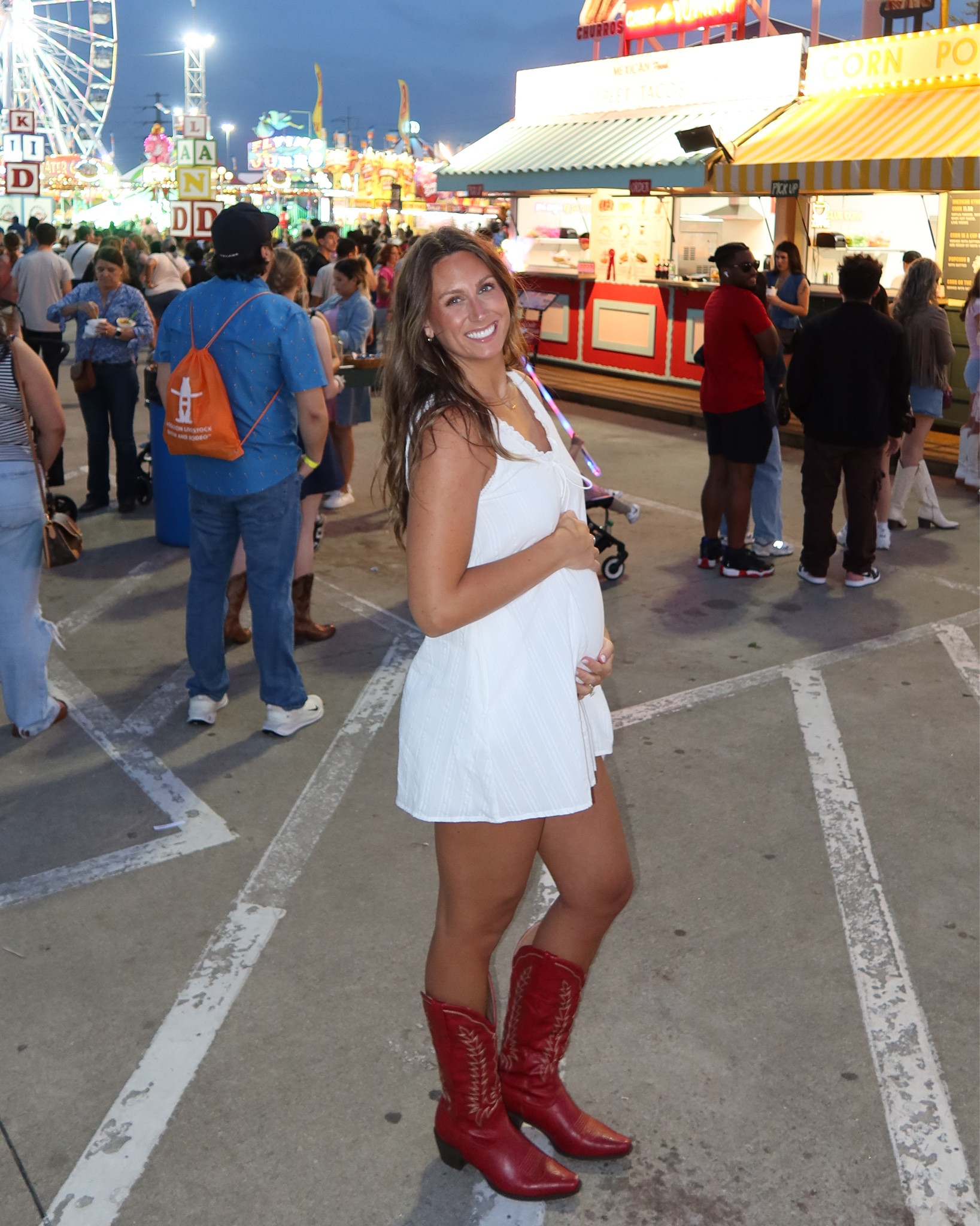 How cute is this white babydoll dress with these red boots?! 

Wearing a size medium 

#houstonrodeooutfit #whitedress #cowgirlboots 

#LTKTall #LTKBump #LTKootd