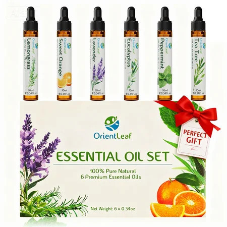 OrientLeaf Essential Oil Set, 100% Pure Natural Aromatherapy Essential Oils Set for Diffusers, Massage, Aromatherapy, Skin & Hair Care, Gifts for Women | Walmart (US)