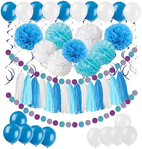Cocodeko DIY Paper Pom Poms with Tissue Paper Tassel, Polka Dot Garland, Hanging Swirl Decorations a | Amazon (US)