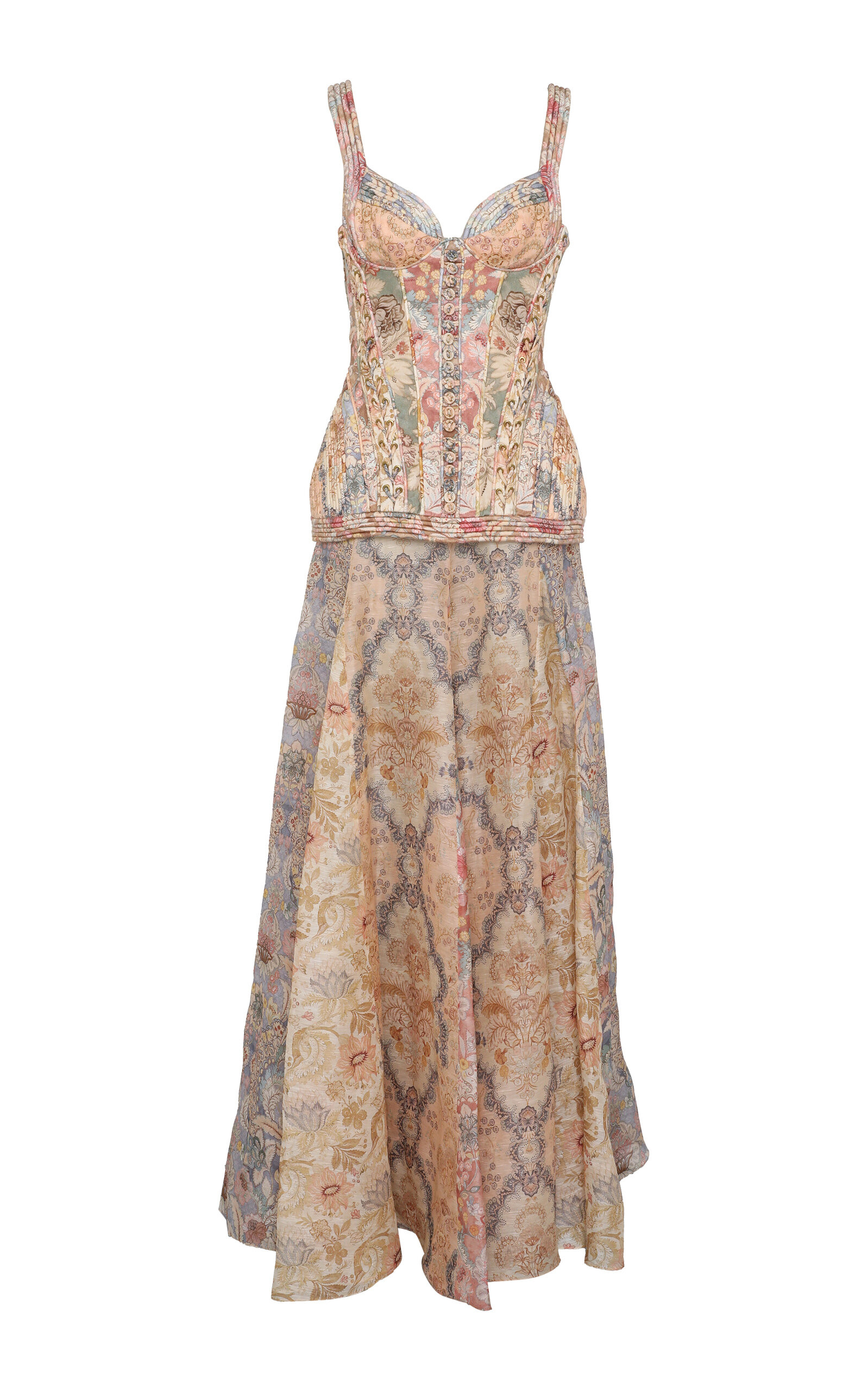 Rebellion Corseted Floral Linen Maxi Dress | Moda Operandi (Global)