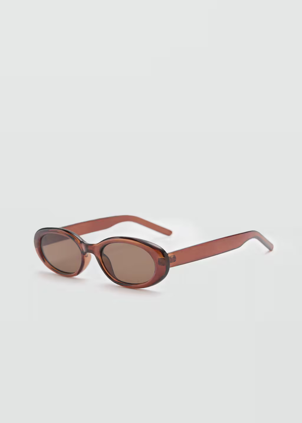 Oval-frame sunglasses brown - Woman - One size - MANGO | MANGO (UK)
