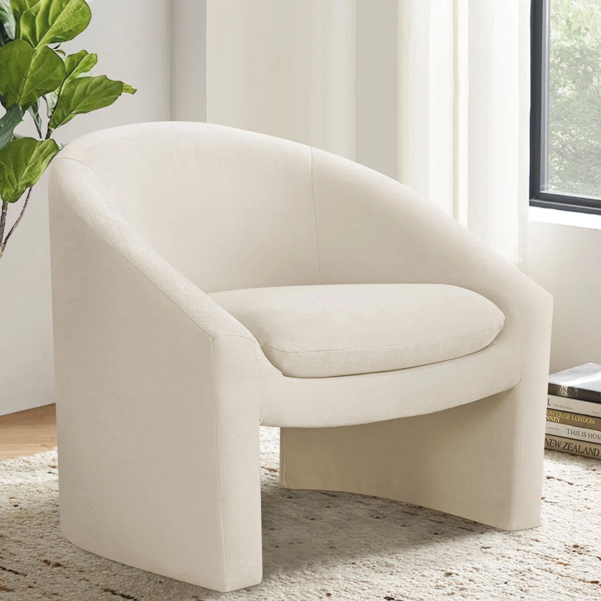 Kelly Clarkson Home 32" Wide Upholstered Chenille Sled Accent Chair With Removable Seat Cushion &... | Wayfair North America