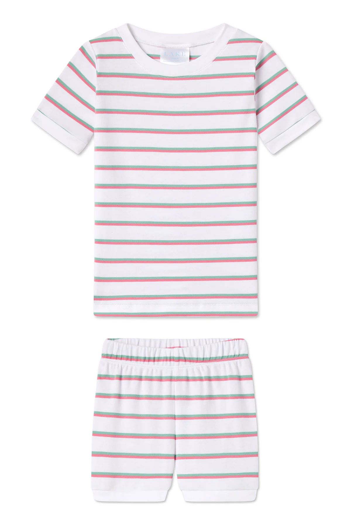 Kids Shorts Set in Meadow White Stripe | Lake Pajamas