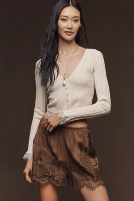 LyreBird Lace-Trim Silky Shorts | Anthropologie (US)