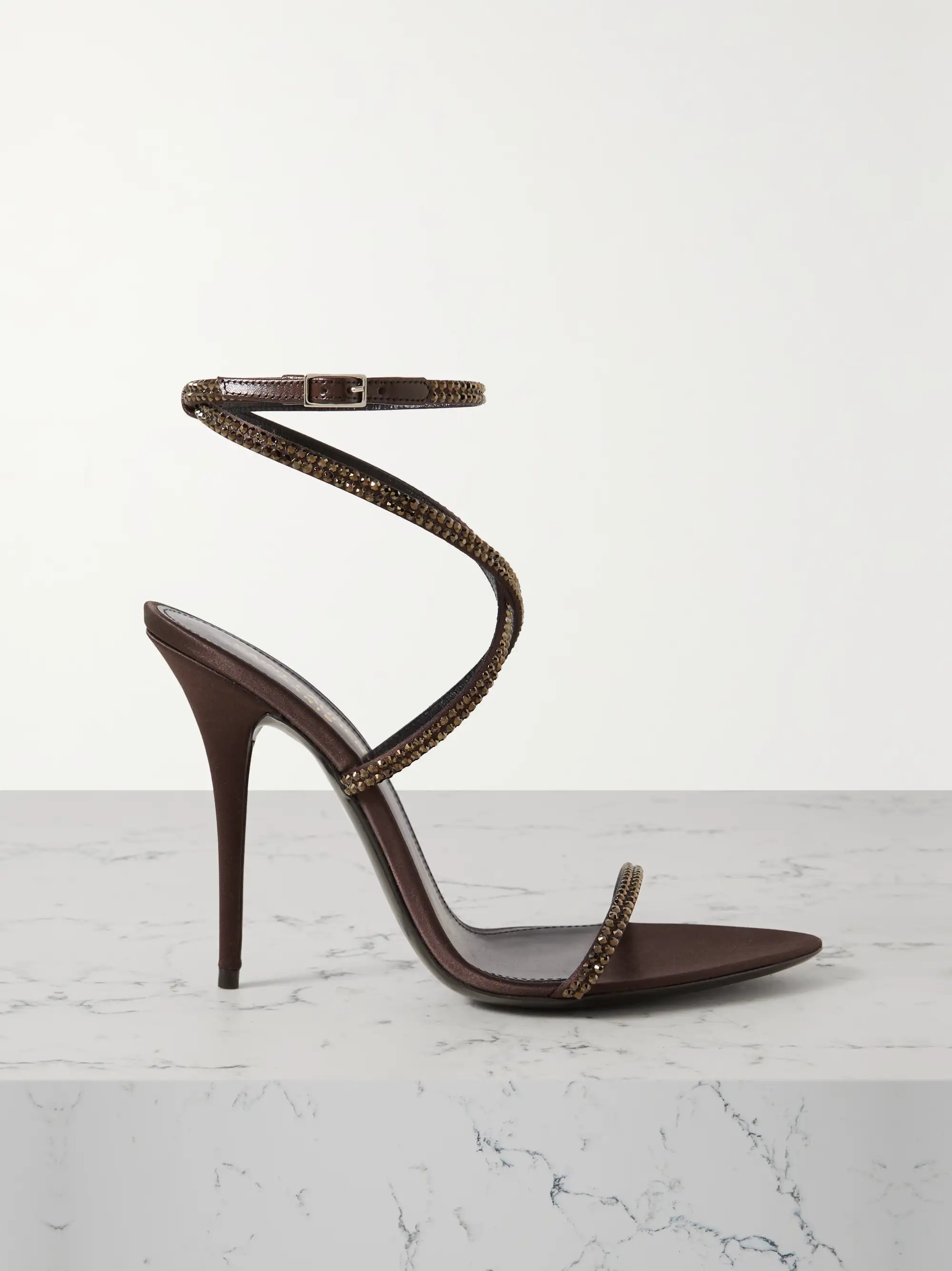 Ava crystal-embellished silk-satin sandals | NET-A-PORTER (UK & EU)