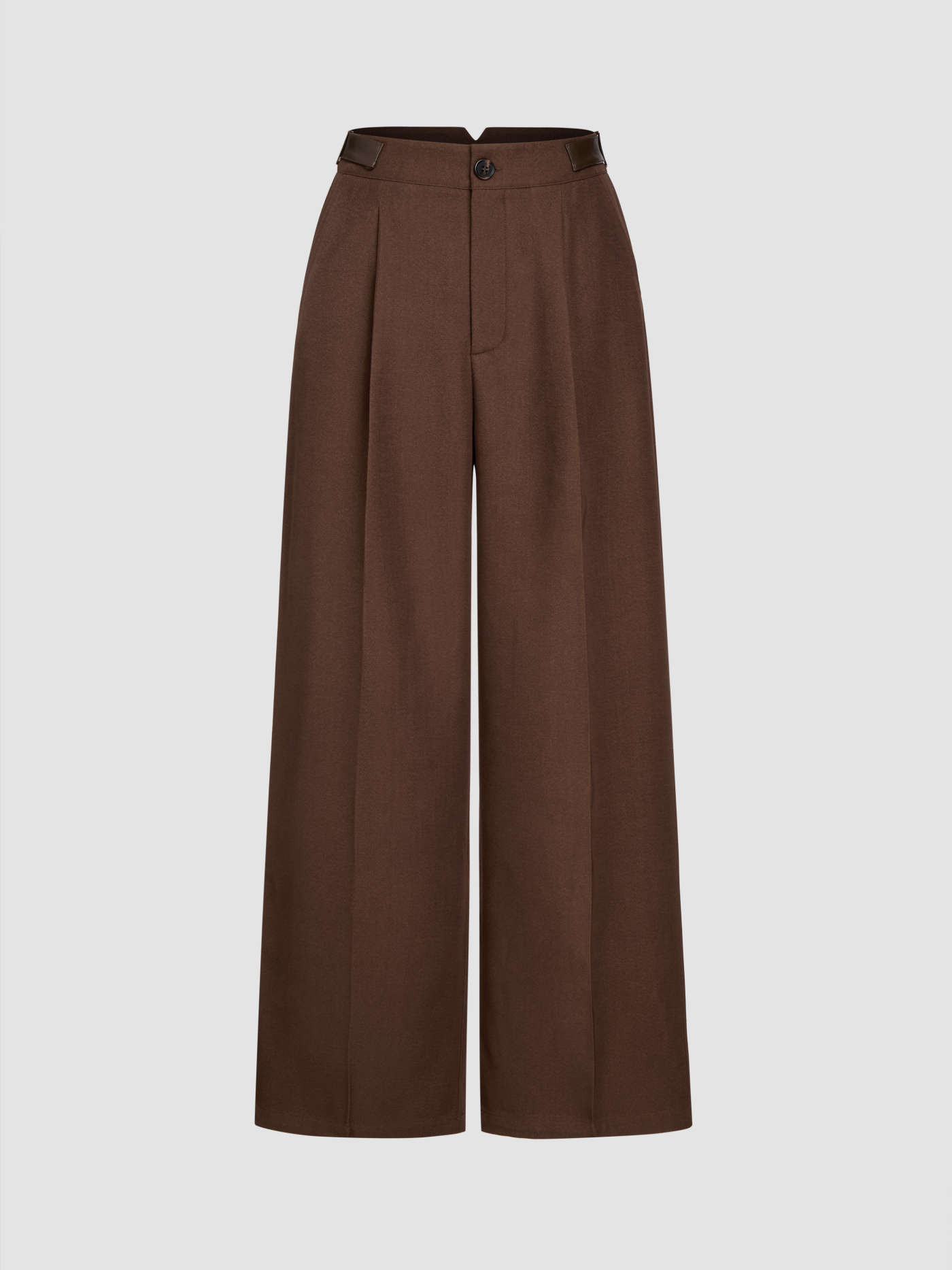 Mid Rise Pleated Belted Wide Leg Trousers | Cider