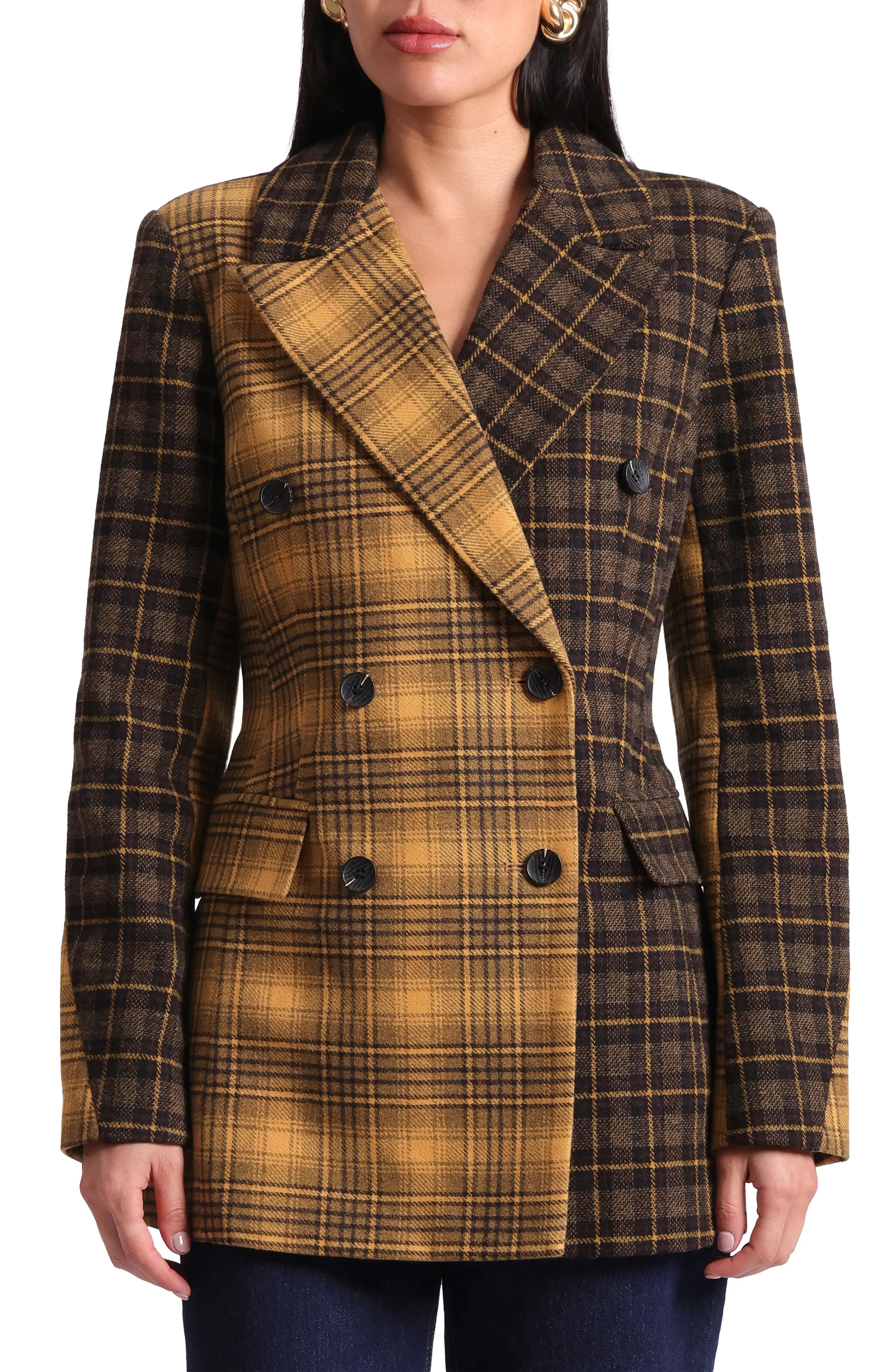 Mixed Plaid Fitted Jacket (Women) | Nordstrom | Nordstrom