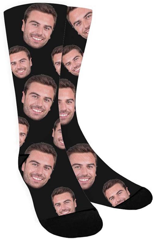 ShineSand Custom Face Socks with Picture, Personalized Socks with Photo Customized Unisex Funny Crew | Amazon (US)