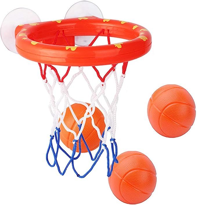 OBTANIM Bathtub Fun Basketball Hoop Balls Set Bathroom Shooting Game Toy for Toddler Kids Childre... | Amazon (US)
