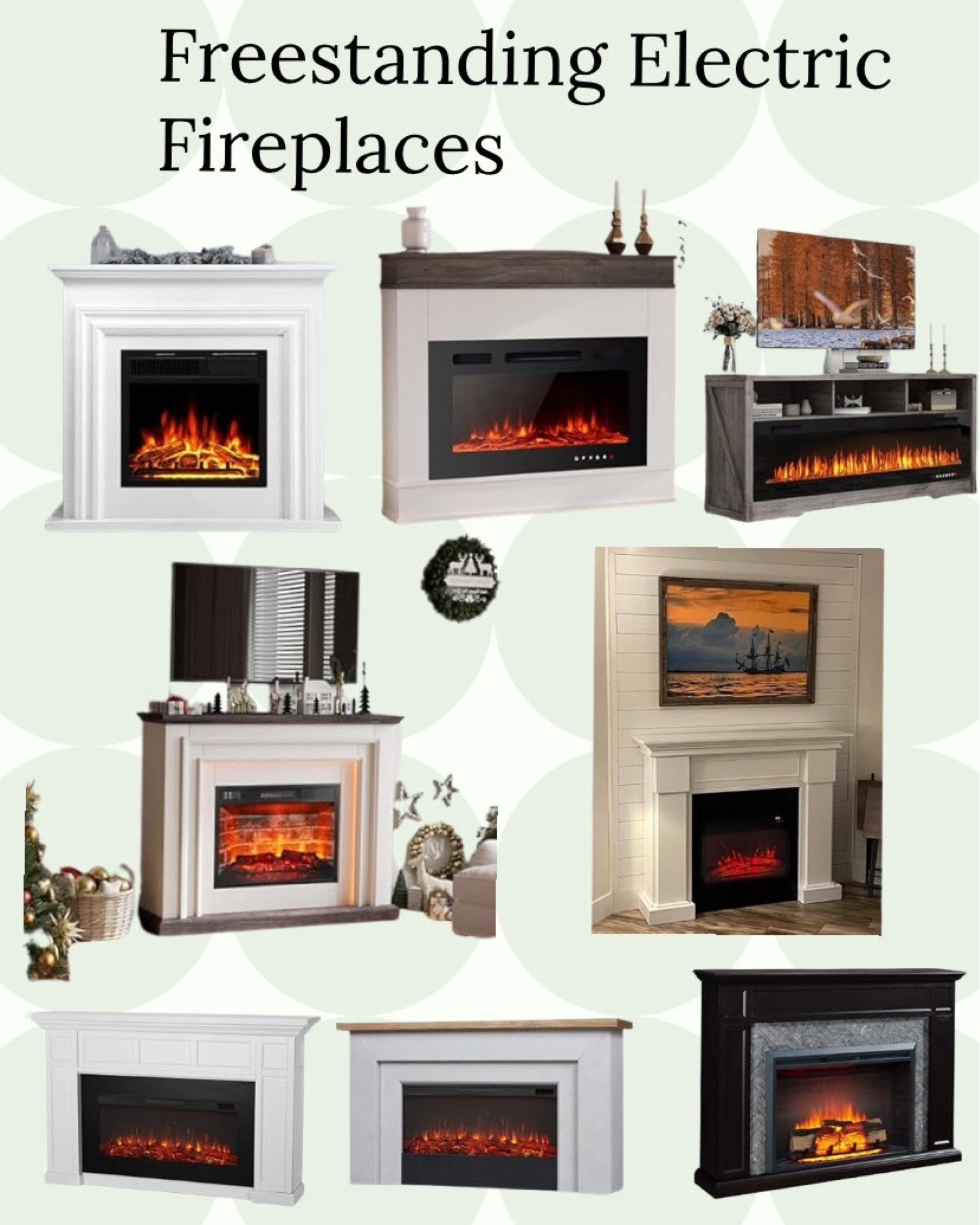 Have a blank wall in a living area and no fireplace? These freestanding fireplace ideas also serve as a mantle or a tv stand. Choose the colors you like or keep it simple and sophisticated. 

#LTKHome