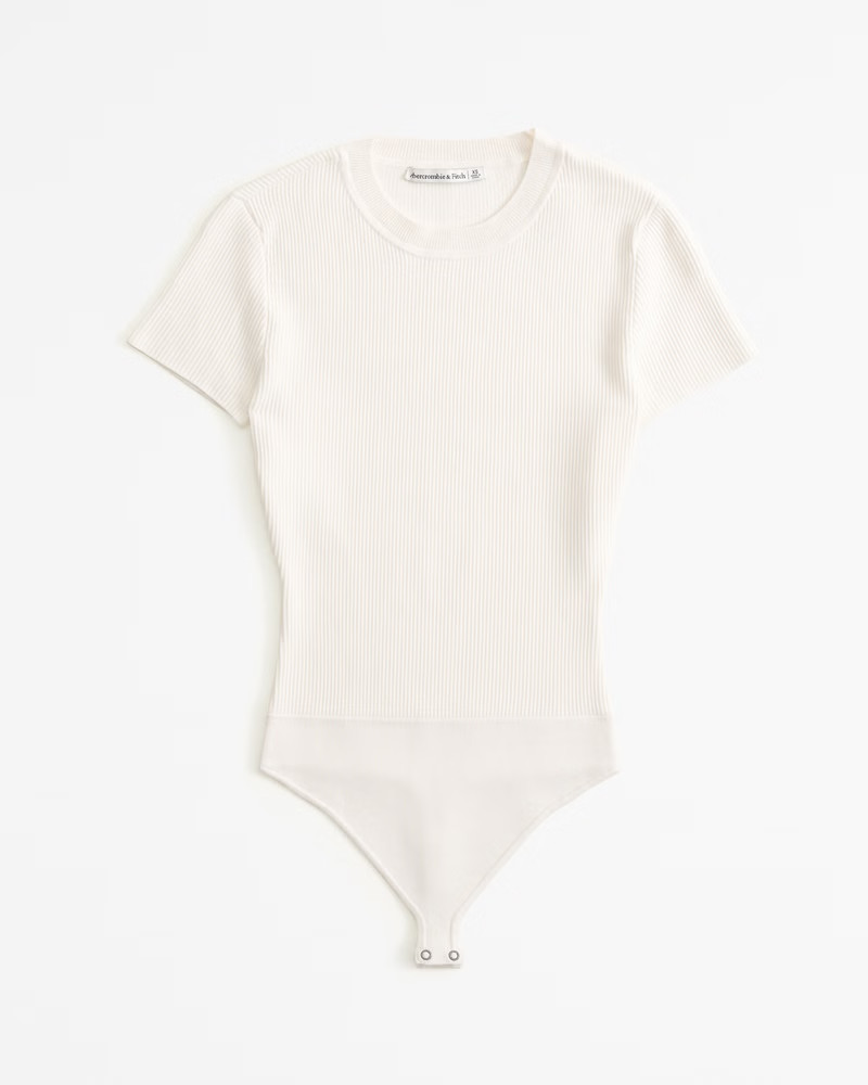 Short-Sleeve Ottoman Bodysuit | Abercrombie & Fitch (US)
