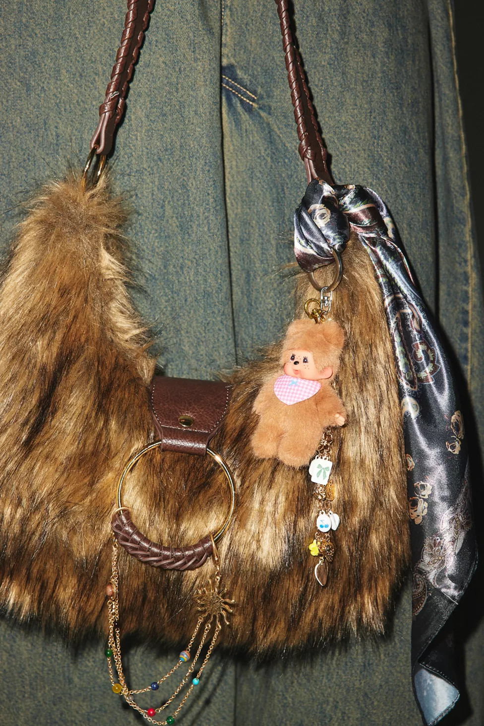 Monchhichi Bearchichi Plushie Keychain | Urban Outfitters (US and RoW)