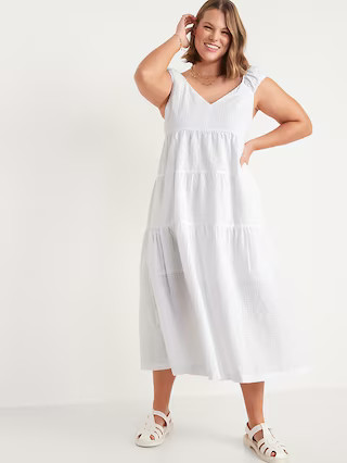Tiered Seersucker All-Day Dress for Women | Old Navy (US)