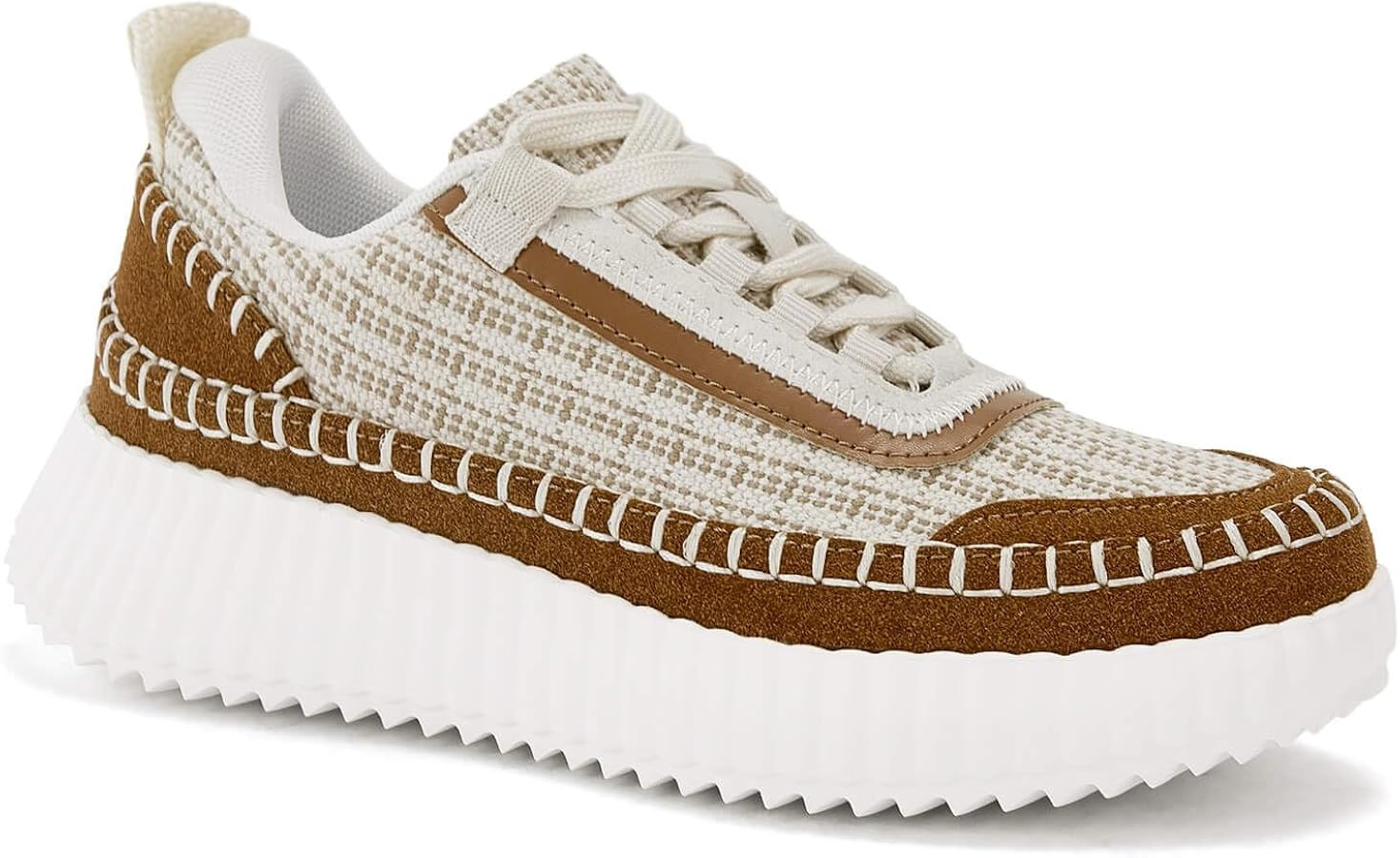 Coutgo Womens Platform Sneakers Lace Up Comfortable Casual Fashion Sneaker Walking Shoes | Amazon (US)