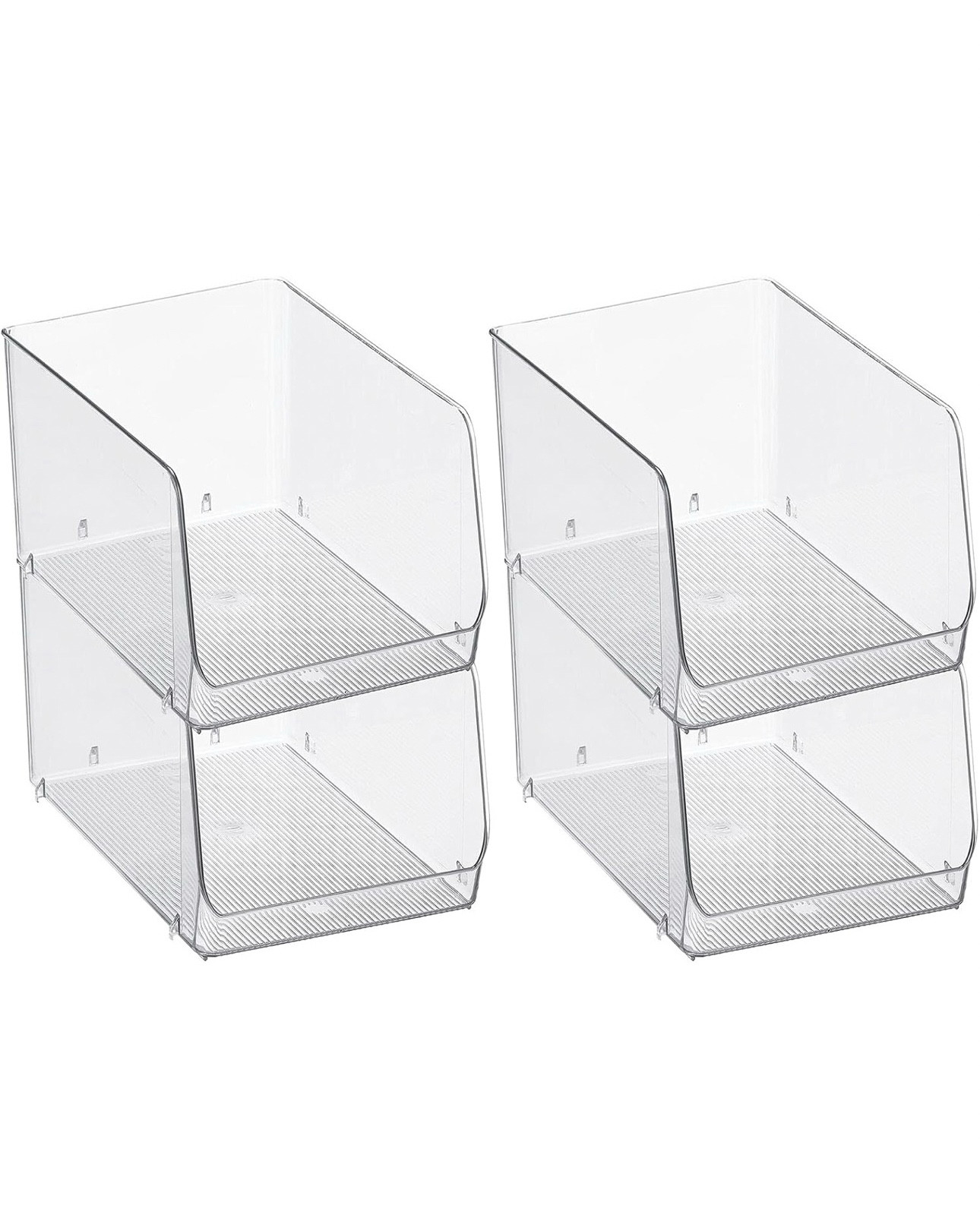 mDesign Stackable Plastic Food Storage Organizer Bin Basket with Open Front for Household Kitchen Cabinets, Pantry, Offices, Closets, Bedrooms, Bathrooms - 7.7" Wide, 4 Pack - Clear

#LTKFindsUnder50 #LTKHome