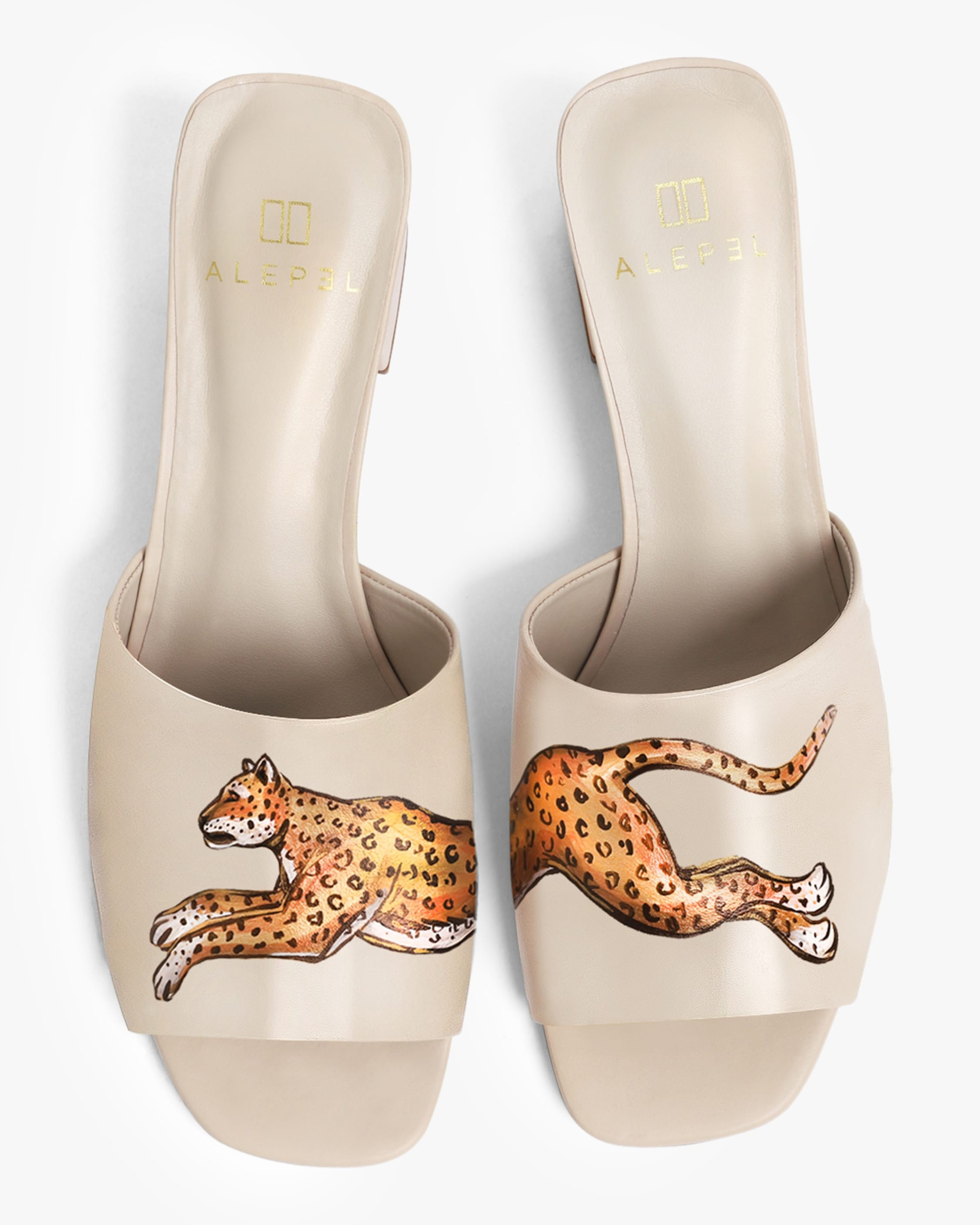 Nude Leopard Peep-Toe Mule | Olivela