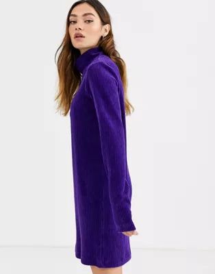 Weekday Lova Dress in Dark Purple | ASOS US