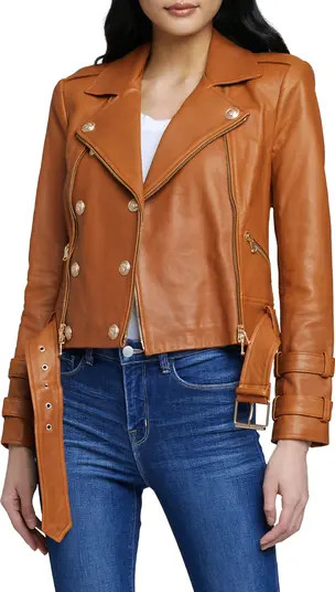 L'AGENCE Billie Belted Leather Moto Jacket | Nordstrom | Nordstrom