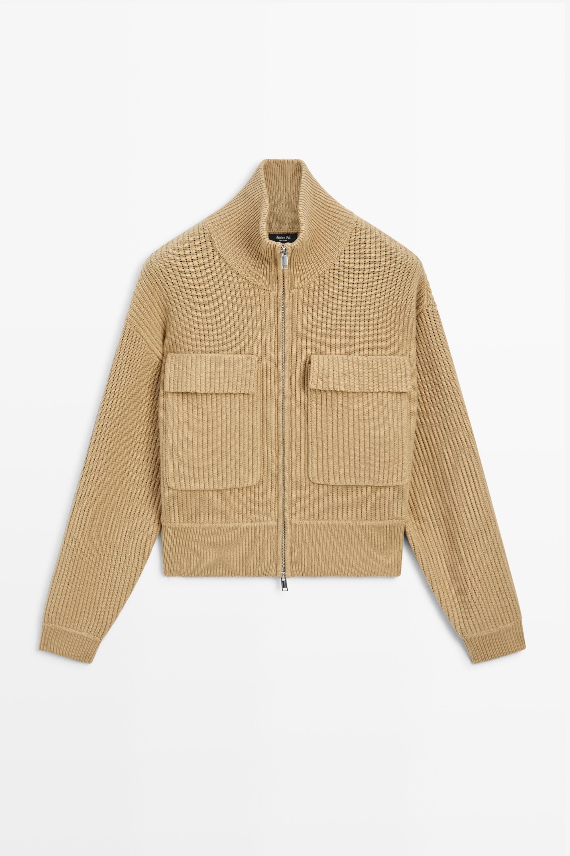 Zip-up knit cardigan with cotton | Massimo Dutti UK