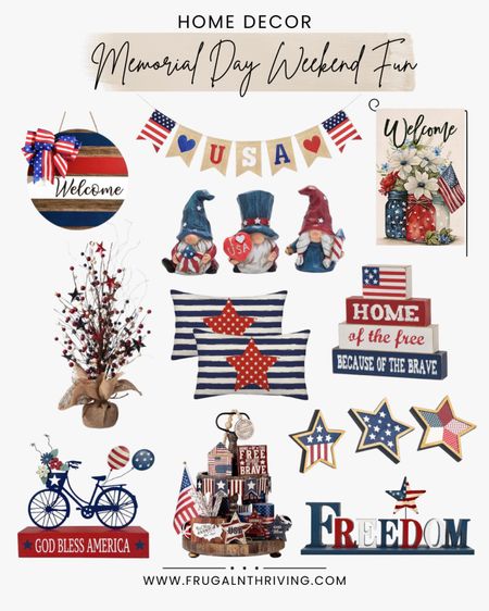 Deck the halls with all things Americana! Let freedom ring and style reign with these decor ideas. From indoors to outdoors, these pieces will help dress your home in patriotic pride.

#redwhiteandblue #americana #summer #summertime #decorating 

#LTKFindsUnder50 #LTKHome #LTKSeasonal
