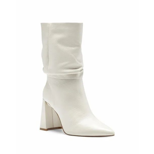 Vince Camuto AMBIE Slouch Pointed Toe Boot FLUFF White Block Heel Booties (8, White) - Walmart.co... | Walmart (US)