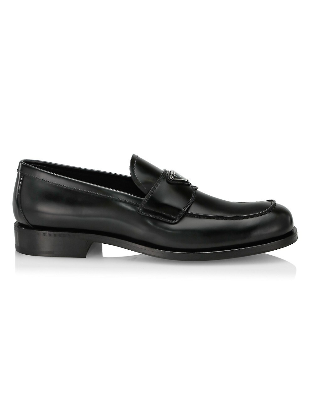Prada Logo Plaque Leather Loafers | Saks Fifth Avenue
