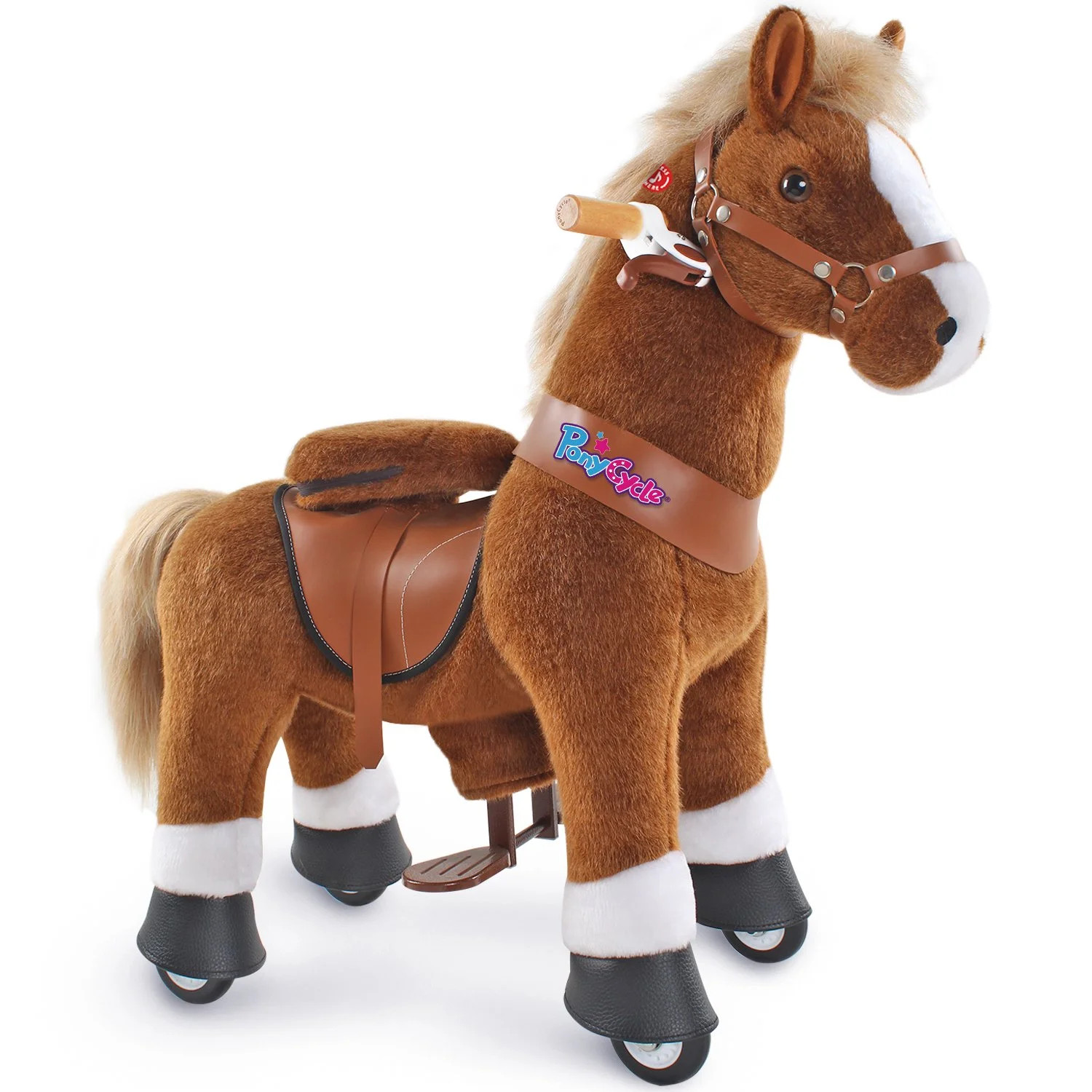 PonyCycle Mechanical Horse Ride-on Toy with Hand Brake, Plush Brown, Children Age 3-5 Years | Walmart (US)