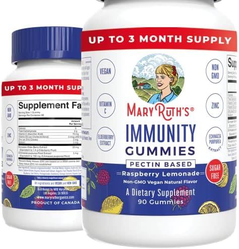 Immunity Gummies 5-in-1 by MaryRuth's (Raspberry Lemonade) | Powerful Blend of Zinc, Elderberry, Vit | Amazon (US)