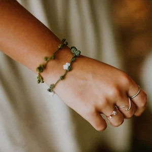 Flower Vine Bracelet, Friendship Bracelet, Flowered Bracelet, Crocheted Bracelet, Boho Bracelet | Etsy (US)