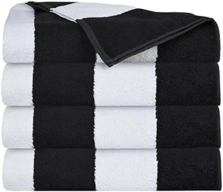 GLAMBURG 4 Pack Cabana Stripe Beach Pool Bath Towel Set 30X60, 100% Ringspun Cotton Towels,Large ... | Amazon (US)