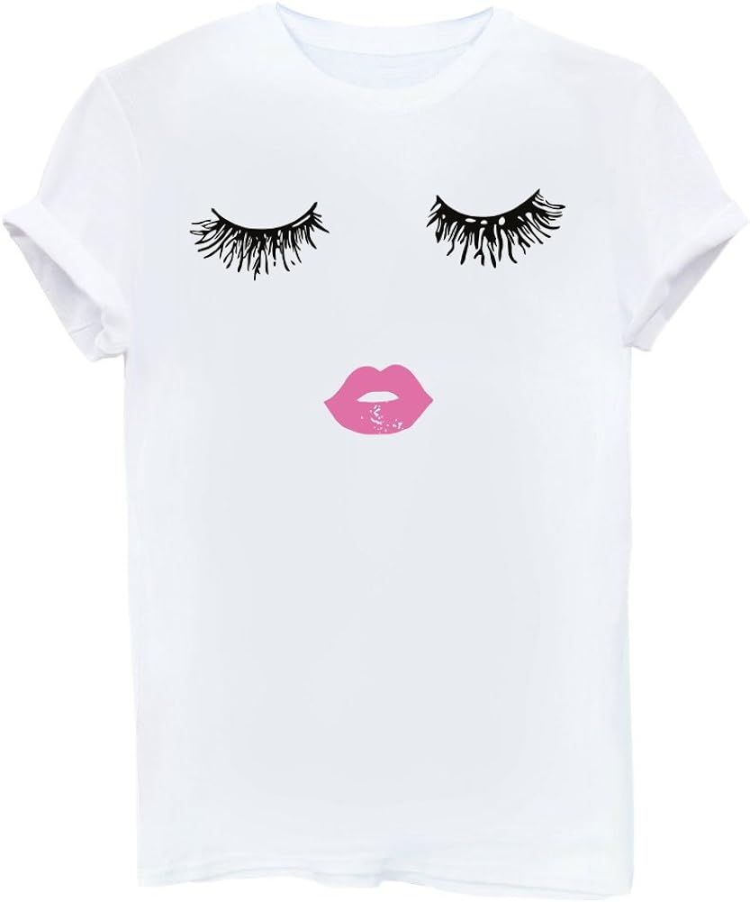 BLACKMYTH Women Summer Funny Print Short Sleeve Top Tee Graphic Cute T-Shirt | Amazon (US)