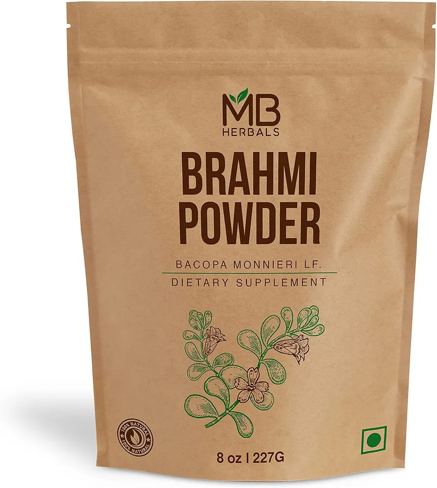 MB Herbals Pure Brahmi Powder 227g | Half Pound | Bacopa Powder | Hair Care | Amazon (US)