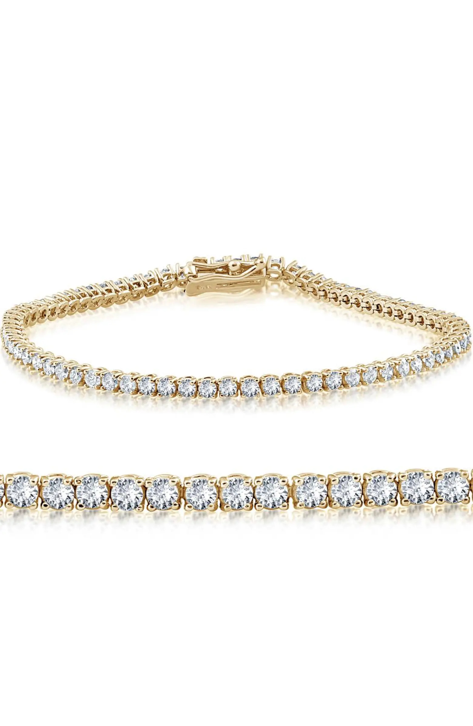 5 Carat TW Round Cut Lab Grown Diamond Tennis Bracelet 14k Gold Lab Grown | Nordstrom