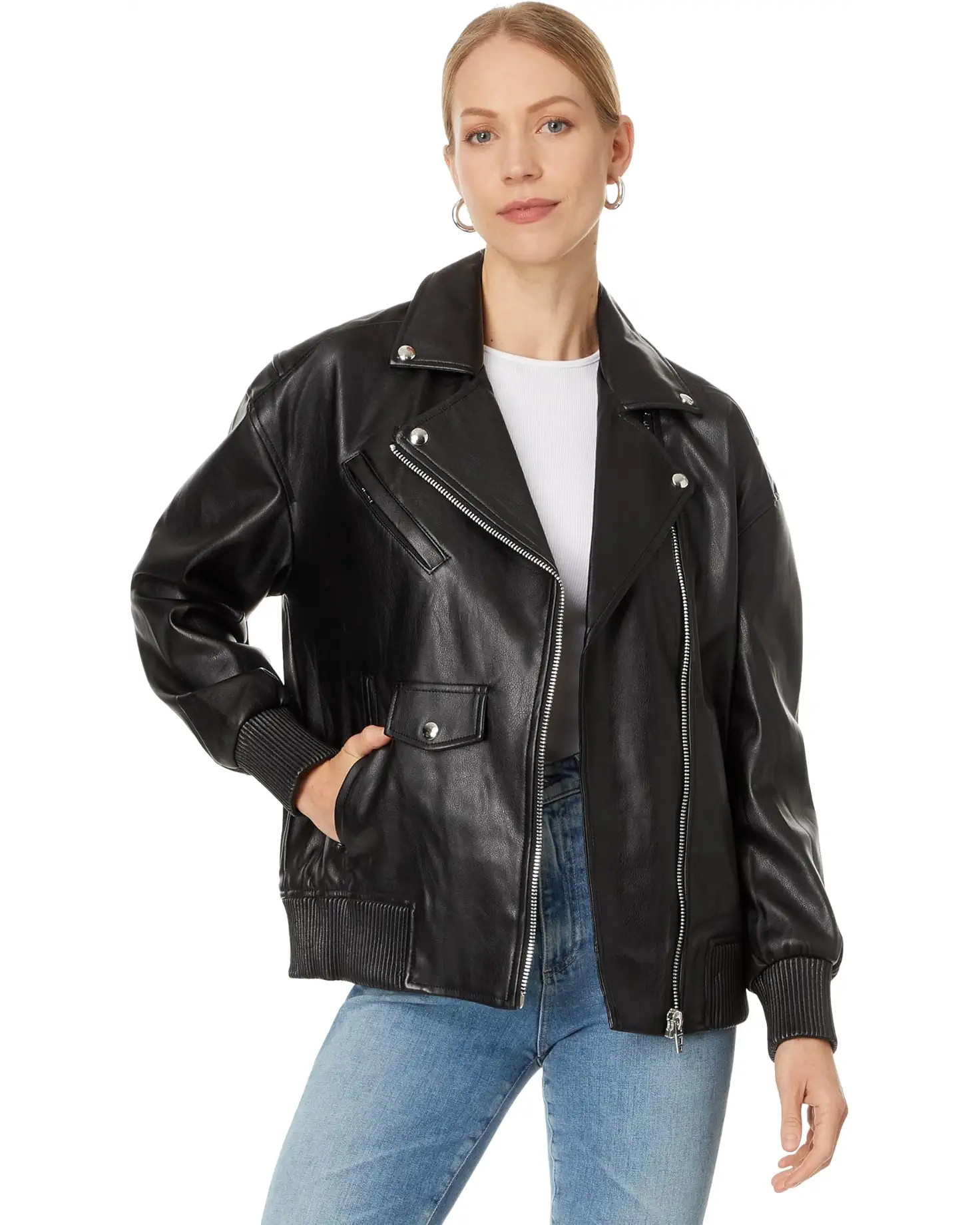 Vegan Leather Moto Jacket | Zappos