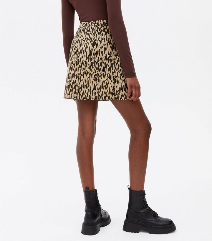 Brown Leopard Print High Waist Mini Skirt | New Look | New Look (UK)