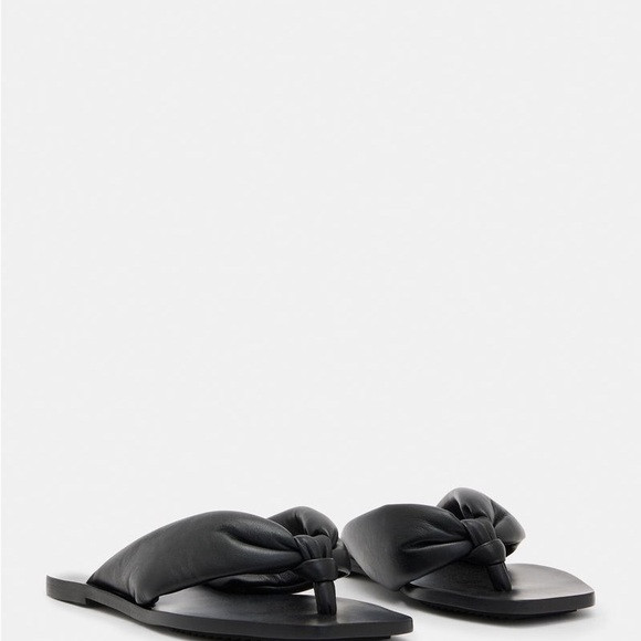 Allsaints Black Knotted Slide Sandals loop flip flops | Poshmark