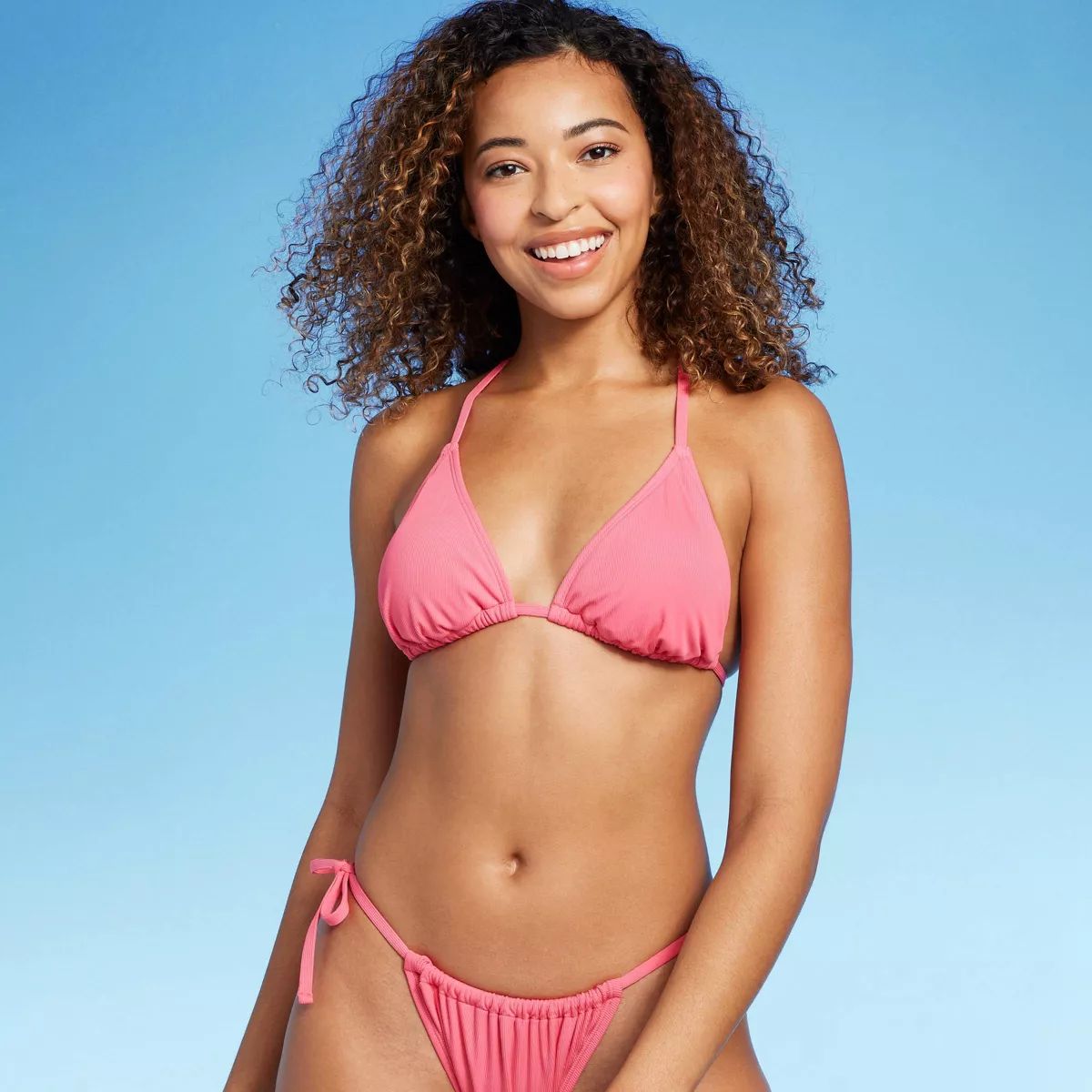 Women's Triangle Ribbed Bikini Top - Shade & Shore™ | Target