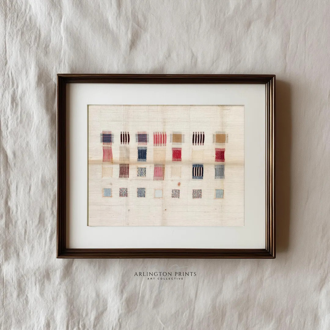Antique Fabric Textile Print, Neutral Woven Wall Art, Vintage Pattern Digital Download SC-66 - Et... | Etsy (Global)