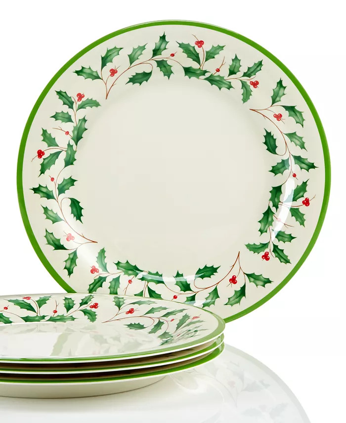 Lenox Holiday 4-piece Melamine Dinner Plate Set - Macy's | Macy's