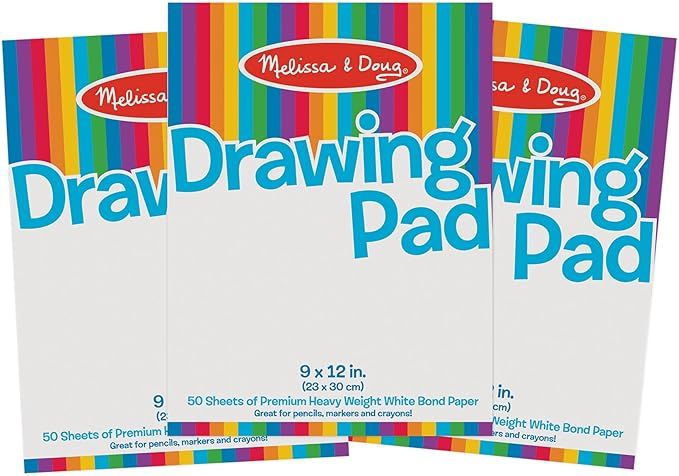 Melissa & Doug Drawing Paper Pad (9 x 12 inches) - 50 Sheets, 3-Pack - Coloring Art Pads For Kids... | Amazon (US)