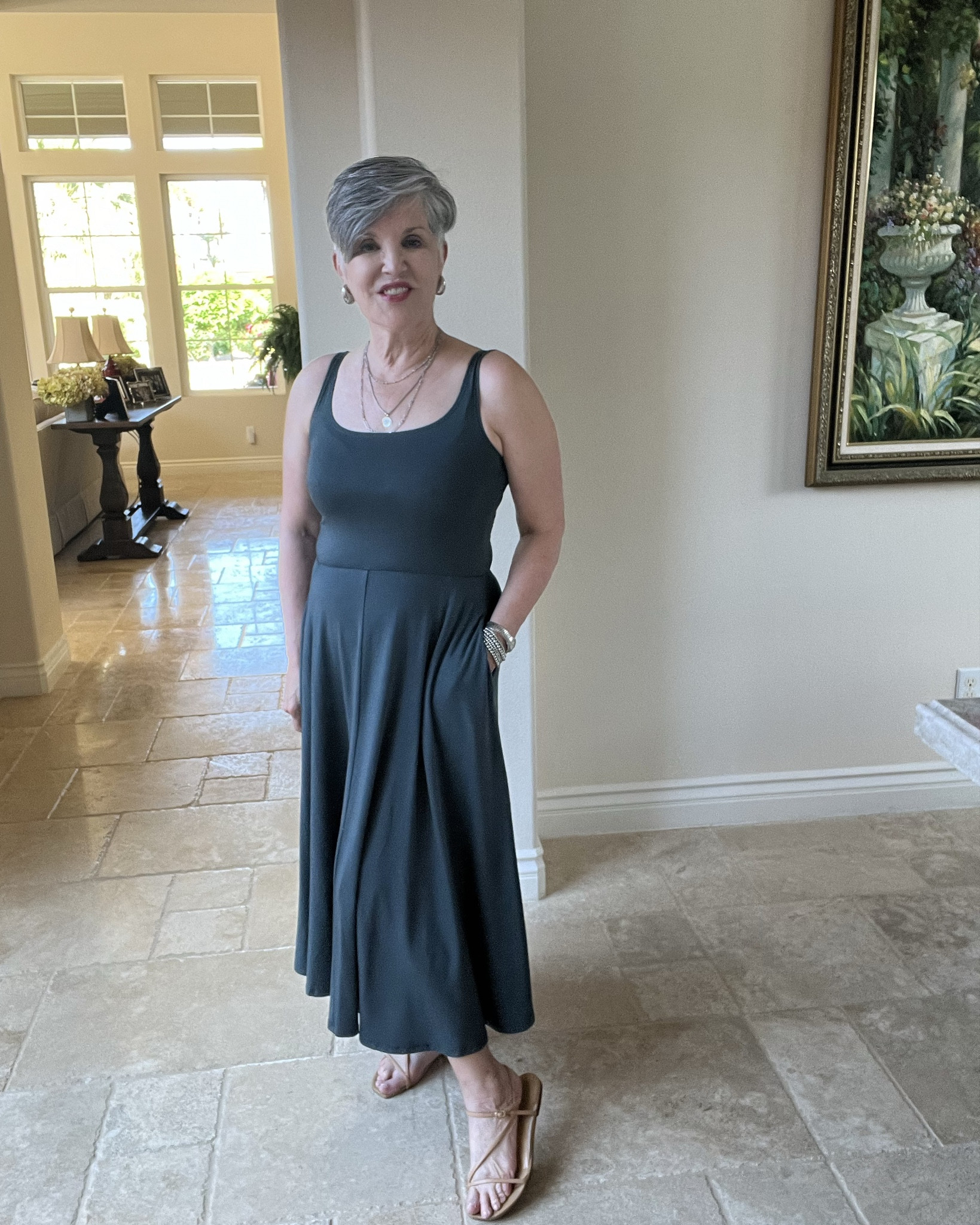 This olive tencel dress by @quince will be your new LBD! Here see the pockets, the scoop neckline and the fit and flare style that works for EVERYONE!
I added silver jewelry here. FABULOUS buy ⬇️.

#styleagram 
#stylebook
#stylebible
#stylefashion
#outfitshot
#styleaddict
#jcrewfactory 
#nordstrom
#macysstylecrew
#talbotsofficial 
#jjillstyle
#getreadywithme 
#styletips
#grwm
#styleblogger
#springfashion
#casualandchic 
#ltkover40
#ltkover50
#ltkspring
#ltkshoecrush
#ltkitbag
#nudeshoes

#LTKFestival #LTKfindsunder50 #LTKover40