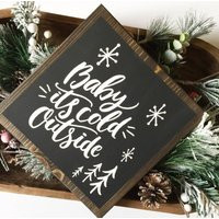 Rustic Baby its Cold Outside Christmas sign, Christmas gift, Christmas decor, farmhouse chic, cottage christmas, chalkboard style sign | Etsy (US)