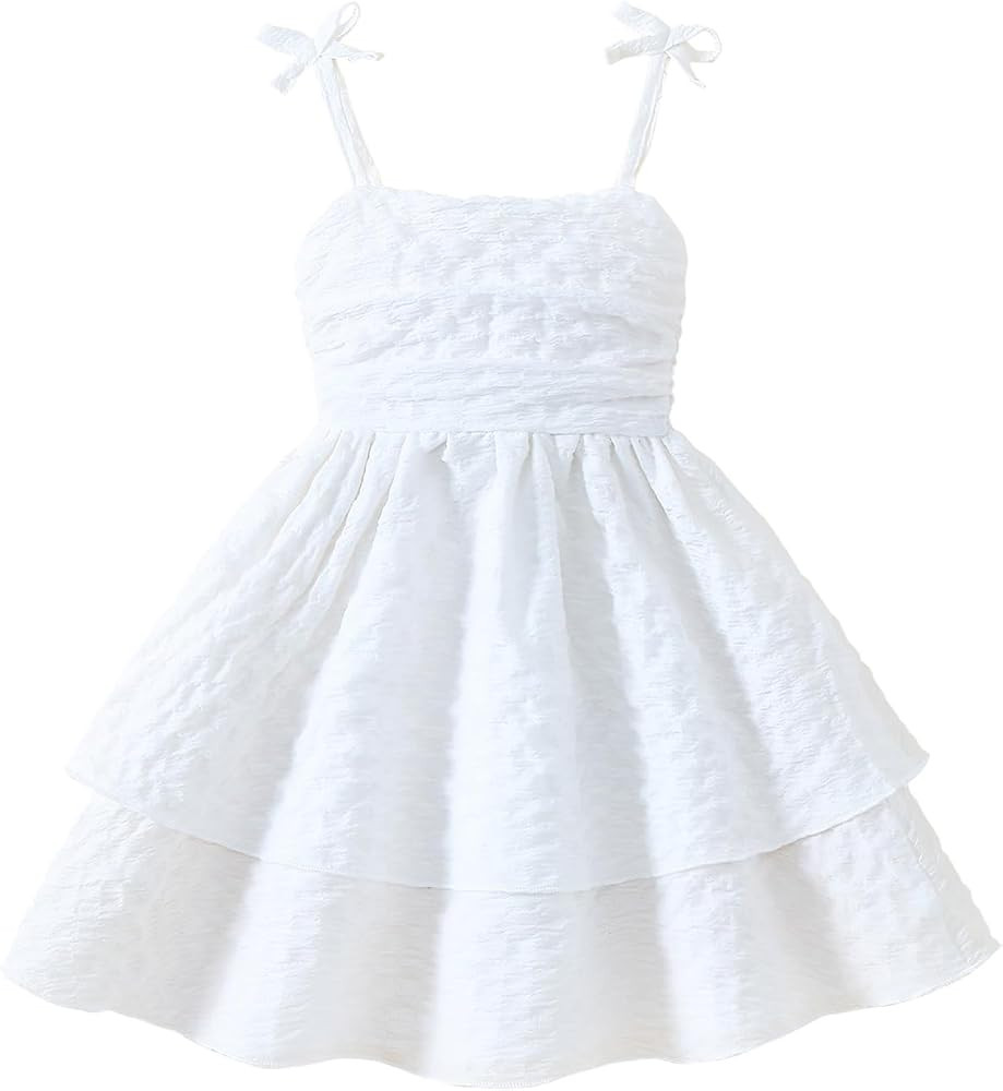 Toddler Girl Dress Kids Strap Dresses for Girls Summer Outfits Smocked Back Casual Beach Sundress | Amazon (US)