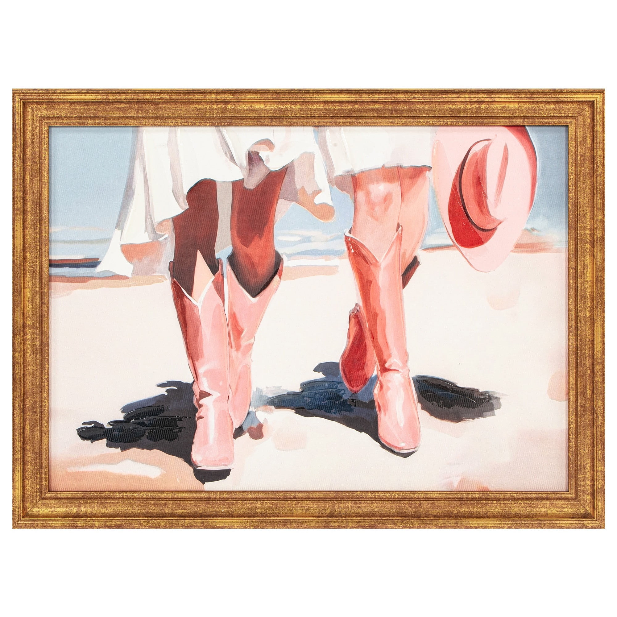 My Texas House Pink Boots Cowgirls Framed Art 24x18 | Walmart (US)