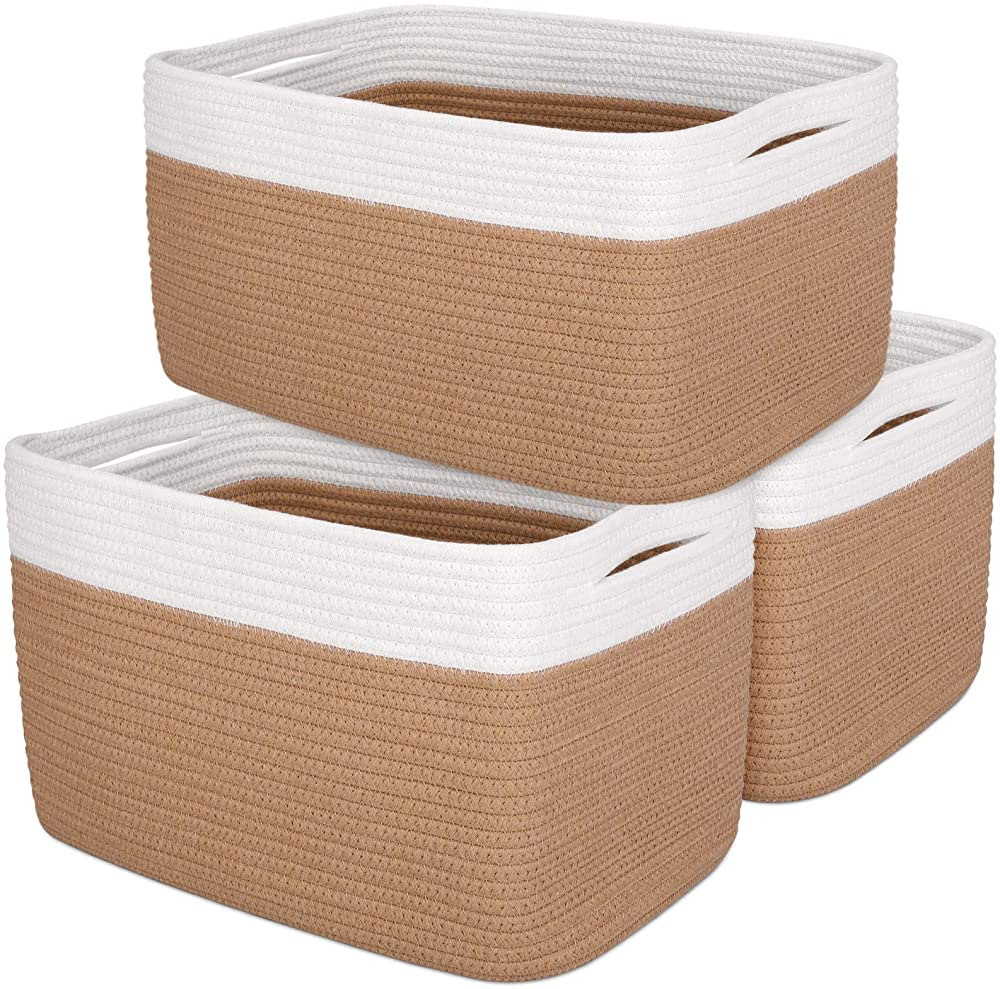 DOFASAYI Cotton Rope Storage Baskets for Shelves - Baby Basket for Nursery Storage , Collapsible ... | Amazon (US)