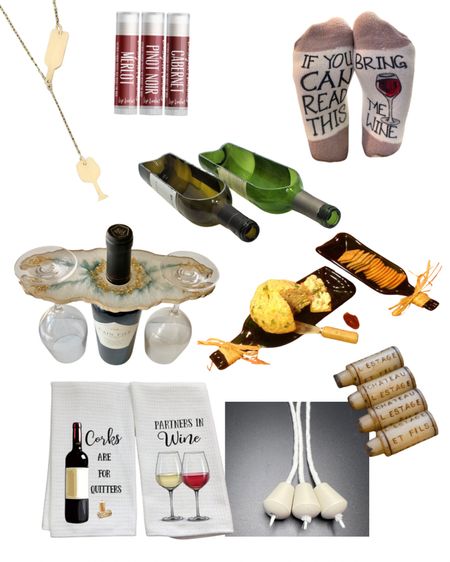 Mystery wine tasting parties are such fun! 

But if you’re scoring wines, that means winners. And winners mean prizes, right?

Wine necklace, socks and even lip gloss to wine bottle candles, wine bottle planters, trays and even a wine butler and wine towels. 

#winegifts #wineprizes #winefun 

#LTKfindsunder50 #LTKhome