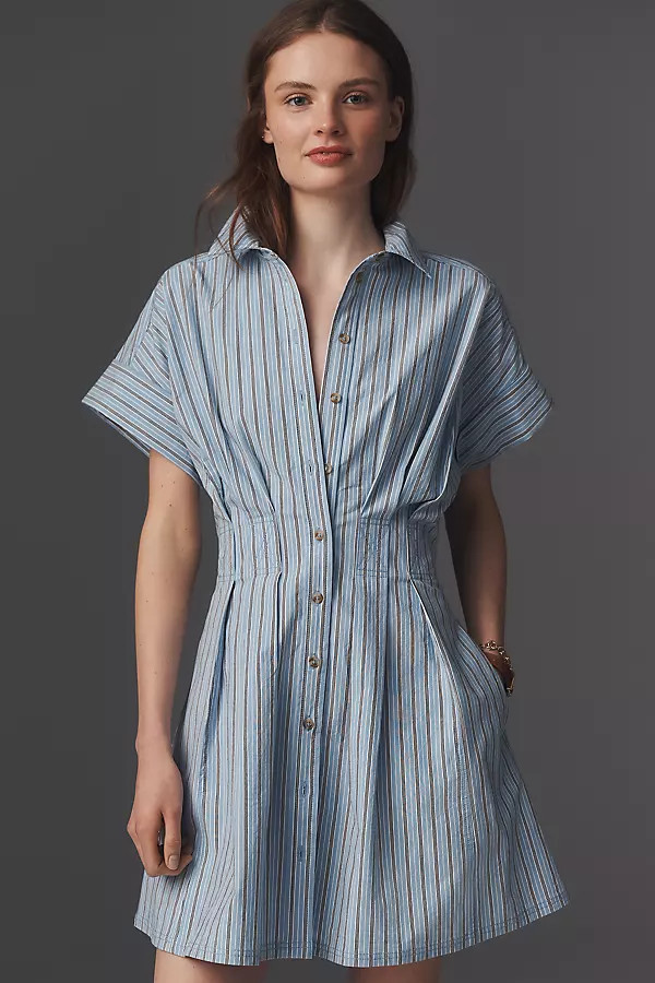 Pilcro Bobbi Short-Sleeve Waisted Dress | Anthropologie (US)
